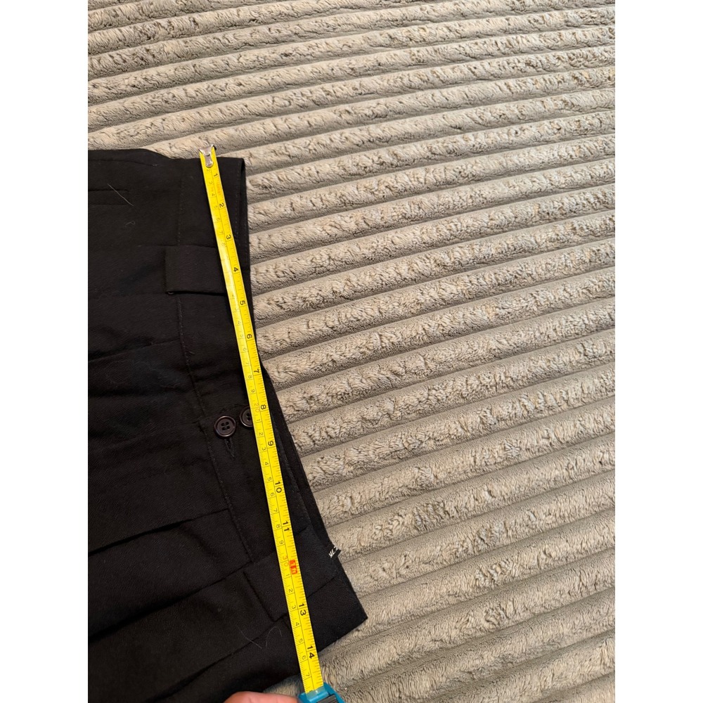 Giorgio Sant'Angelo Vintage Black 100% Pure Wool Pleated High Waist Pants 12 - Picture 5 of 9